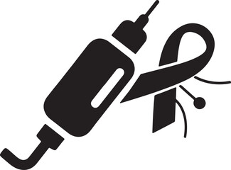 Diabetes Awareness Vector: Health Care Silhouette Icon Digital Graphic Art.
