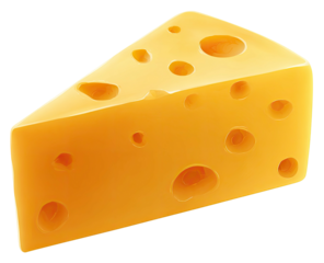 A triangular slice of cheese