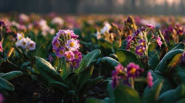 Polyanthus field at Dawn