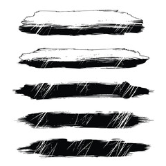 Collection of five black brush strokes
