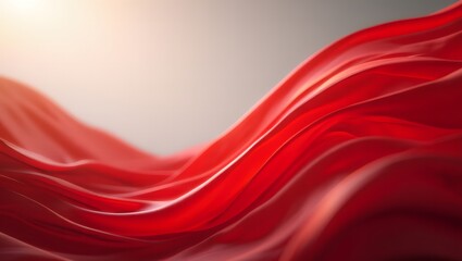 Obraz premium Flowing red fabric with soft light and subtle texture
