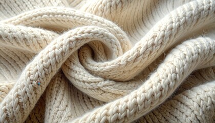 Close Up Cream Colored Woven Fabric Detail in Soft Texture Creating a Pattern