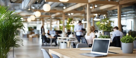 Senior woman sews fabric using a machine while colleagues engage in various sewing tasks in a bustling workshop environment