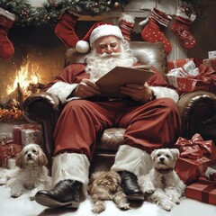 Santa reads fairy tales. Generative AI