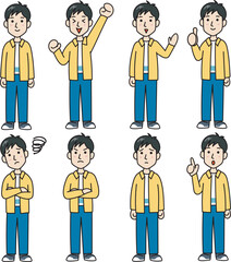 人物素材　男性　青年　大学生　家族　