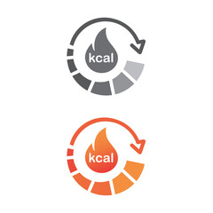 Burn calories line icon. Metabolic processes icon, synthesis calorie energy, fire with arrows rotation.