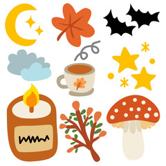 vector set of autumn icons