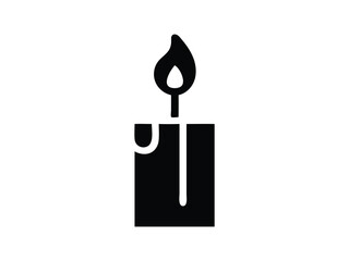 Illustration of a candle with flame isolated on white background, a symbol of light, hope, and remembrance