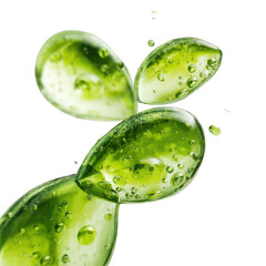 Green liquid drops, abstract design