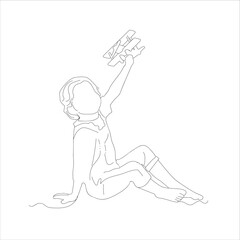 children playing with toy airplanes