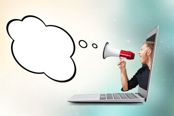 Abstract design, creative contemporary art on laptop screen