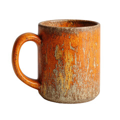 Burnt orange mug with mottled glaze