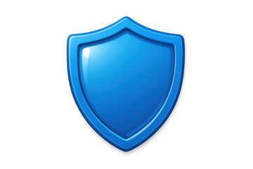 Blue glossy shield icon representing protection, security, and defense for data, network, and digital safety concepts
