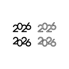 2026 simple black and white vector logo