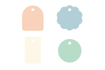 Set of blank decorative labels in gentle pastel tones for custom text or design