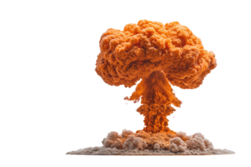 Massive orange mushroom cloud explosion