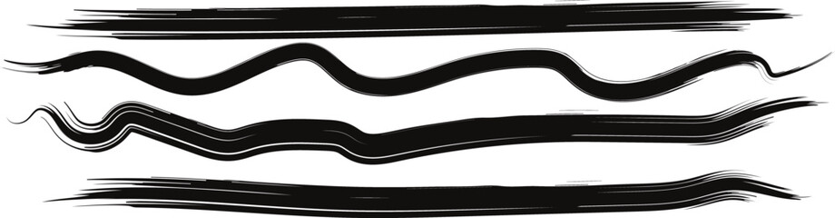 Dry Brush Texture Vector Elements. Textured Brush Stroke © SOHIDUL