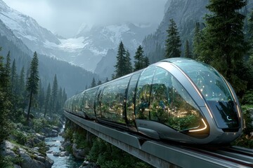  Futuristic green landscapes, symbolizing speed, innovation, and environmental sustainability. Generative AI