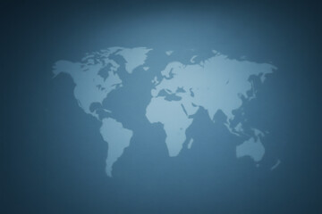 Obraz premium World Map Silhouette on Blue Background