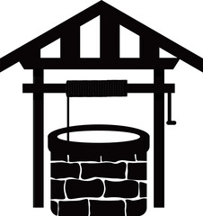 井戸　アイコン　黒
