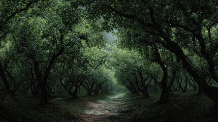Fototapeta premium Moonlit Wax apple orchard Silver Serenity