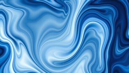 Obraz premium An abstract art piece featuring a vibrant blue background with swirling patterns reminiscent of water or smoke, suggesting movement and fluidity