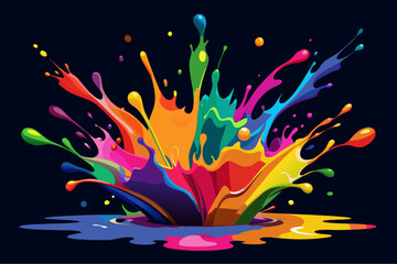 Vibrant dynamic liquid paint explosion abstract vector illustration scalable eps art vector