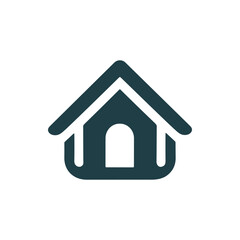 Minimalistic house icon representing home concept with simple design and clean lines