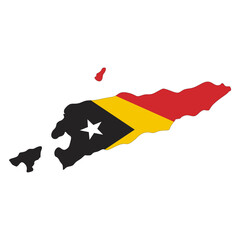Fototapeta premium map of Timor Leste flag