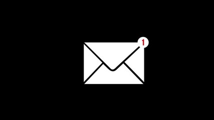 New email notification alert concept. A person receiving new message notification on their smartphone. digital envelope icon with a red alert symbol represents incoming email.4k animation. - Powered by Adobe