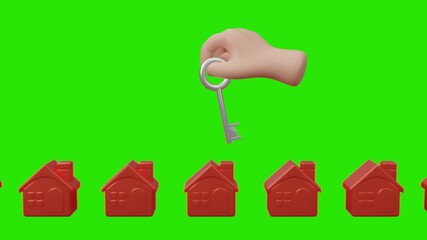 Real estate property investment concept. Home mortgage loan rate. Real estate investing, financial analysis, business trends, data analysis. House, ownership, security, property, realty. 3d animation - Powered by Adobe