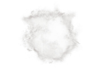 Soft white powder cloud on a clean background with a gentle misty texture. Perfect for overlays, product ads, or artistic compositions. Ideal for light and airy designs.