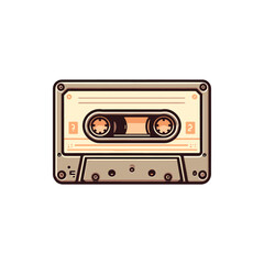 Vintage audio cassette tape illustration featuring intricate design elements and details