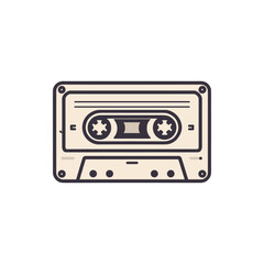 Vintage audio cassette tape illustration on a plain background, symbolizing nostalgia for music