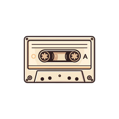 Vintage audio cassette tape illustration with a classic design, showcasing music nostalgia