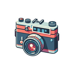 Vintage camera illustration showcasing intricate details and vibrant colors, ideal for photography themes