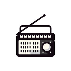 Vintage radio with antenna showcasing retro design, set against a minimalist background