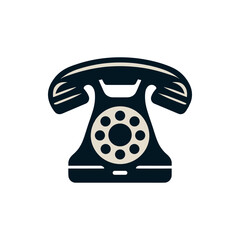 Vintage rotary telephone on a minimalist background, symbolizing communication and nostalgia