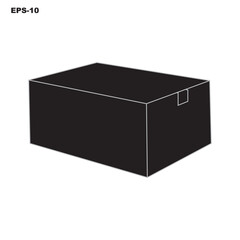 Black 3D Box Vector – Simple Rectangular Shape Illustration for Packaging Mockup, Product Design Template, Minimal Graphic Element, and Geometric Isometric Art