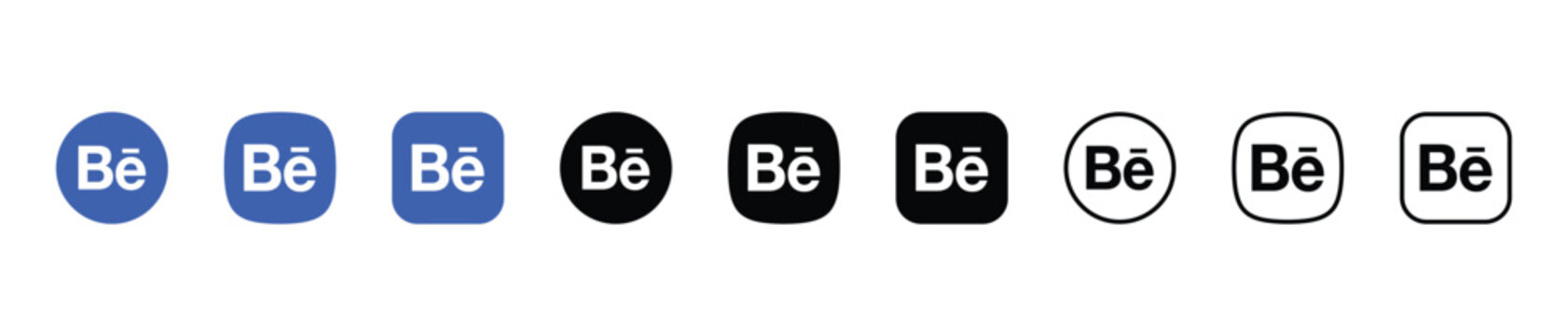 behance logo icon set blue black outline flat creative portfolio design app media branding interface