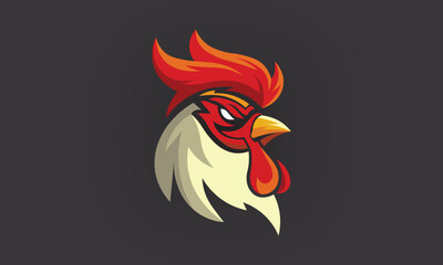 Fiery rooster head in the form of a fire graphic with a bold, eye-catching design.