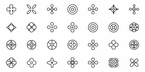 Elegant collection of minimalistic geometric shapes, perfect for logo design, branding projects, and creating sophisticated patterns, offering versatile design elements