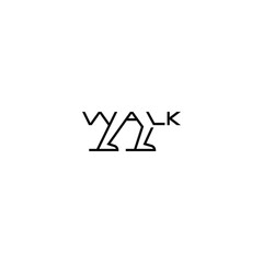 Walk feet typographic logo, creative design.