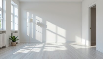 Fototapeta premium An interior view of a modern and well lit living room area in a house during the day