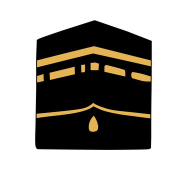 black kaaba gold details simple design clip art preview