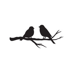  Birds on snowy branch