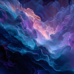Abstract background of futuristic medical imaging. Blue and purple glowing lines representing a radiology scan. Science and technology in healthcare concept