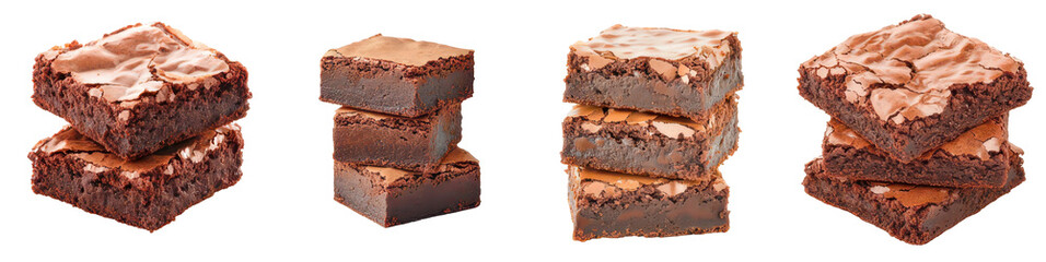 Stacked Brownie Delight: An array of homemade brownies, stacked with care, creating a delicious treat to indulge. These images capture the essence of simple pleasure.