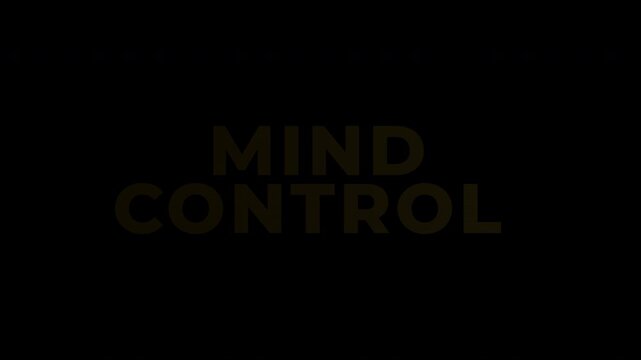 Text Animation with Gold Effect on RGB Alpha - Mind Control text on black background golden letters conceptual psychological dark mysterious.