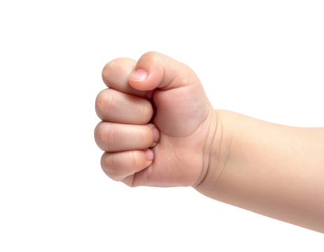 Baby hand closed fist, small and delicate, transparent background - Powered by Adobe